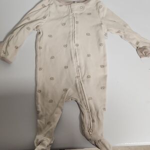 Cream Baby One Piece PRETZEL Print